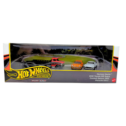 Hot Wheels Premium Track Day 4-Pack Collector Diorama Set 1:64 Diecast