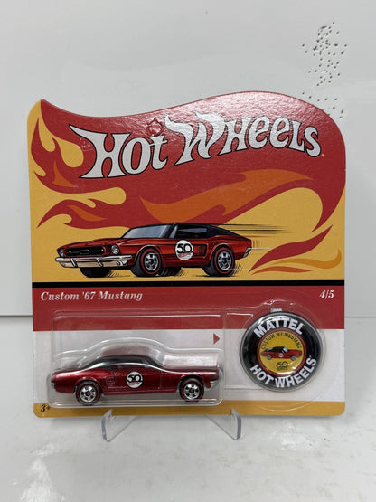 Hot Wheels 50th Anniversary Custom 1967 Ford Mustang 1:64 Diecast w/ Button