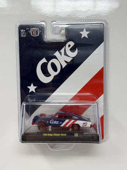M2 Machines Coke 1966 Dodge Charger Gasser CHASE 1:64 Diecast Blue