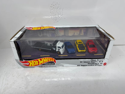 Hot Wheels Premium 90's JDM Tuner 4-Pack Collector Diorama Set 1:64 Diecast