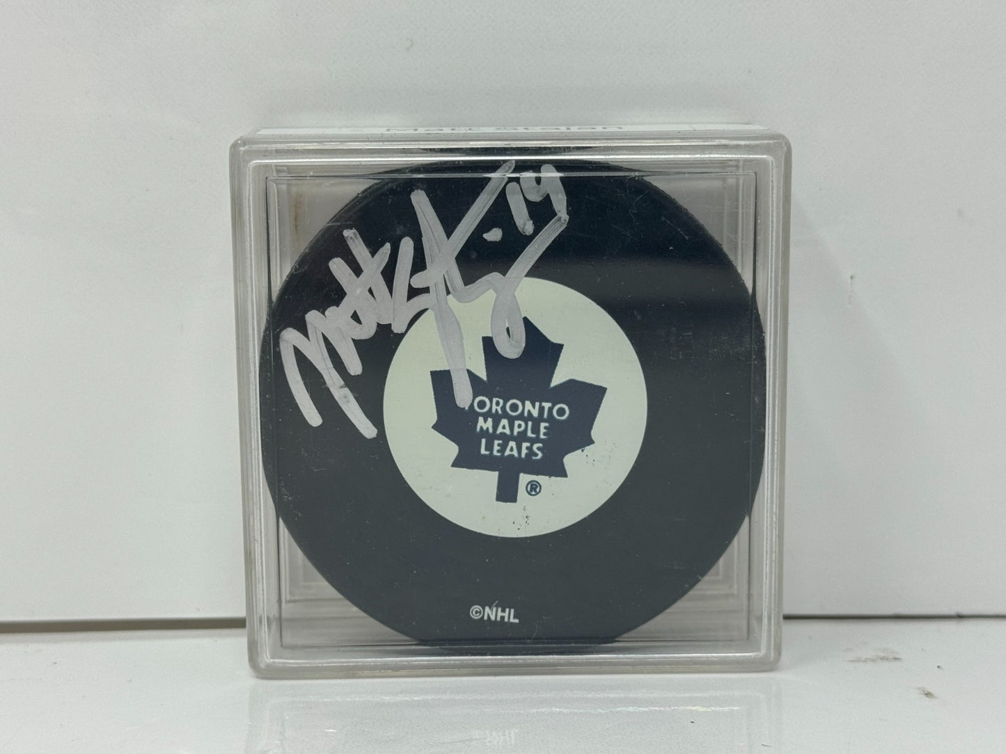 Matt Stajan Toronto Maple Leafs Signed NHL Autograph Puck Silver Auto