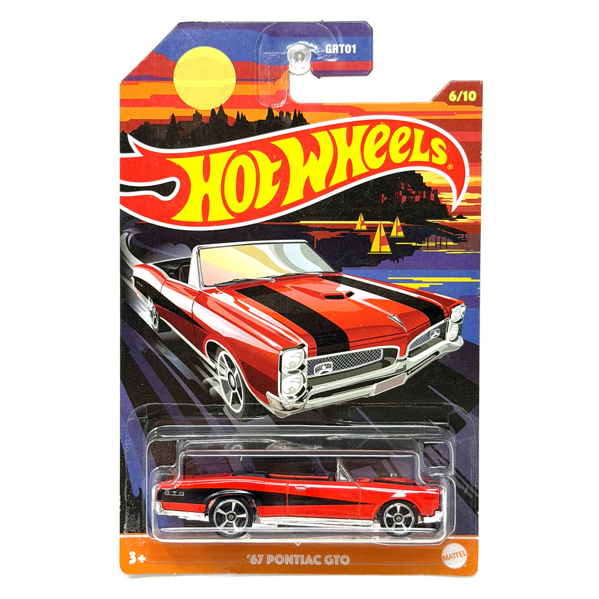 Hot Wheels Convertible Series 1967 Pontiac GTO 1:64 Diecast Red