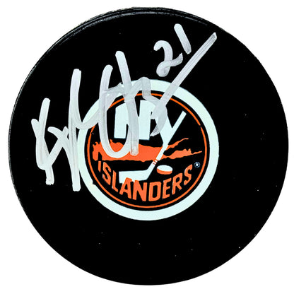 Kyle Okposo New York Islanders Signed NHL Autograph Puck Silver Auto