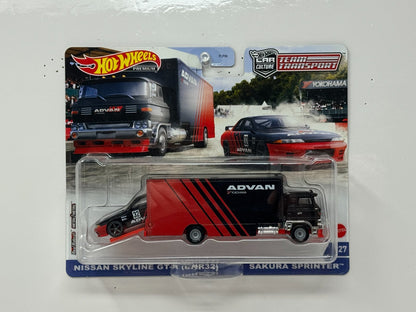Hot Wheels Premium Team Transport #27 Nissan Skyline GT-R (BNR32) 1:64 Diecast