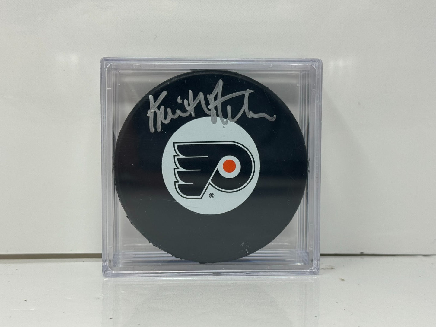 Keith Acton Philadelphia Flyers Signed NHL Autograph Puck Silver Auto