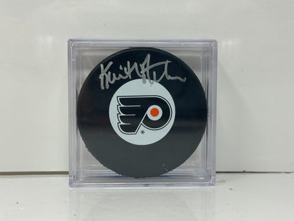 Keith Acton Philadelphia Flyers Signed NHL Autograph Puck Silver Auto