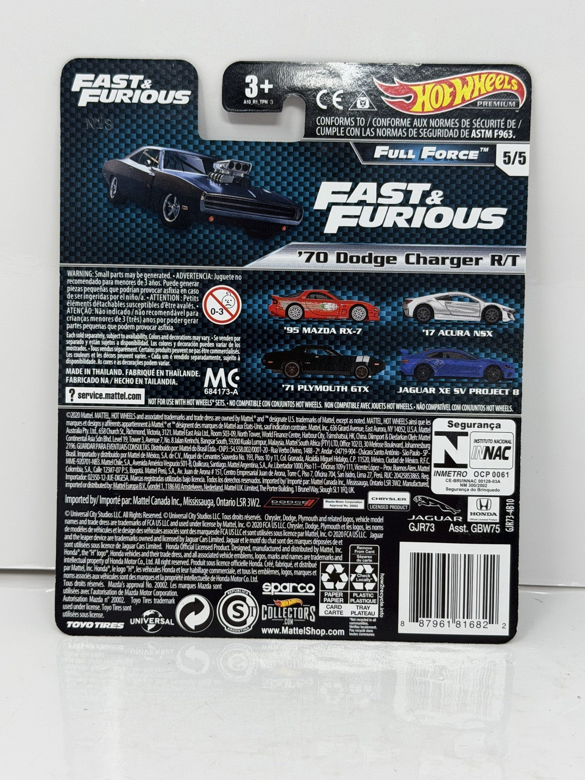 Hot Wheels Premium Fast & Furious Full Force 1970 Dodge Charger R/T Diecast