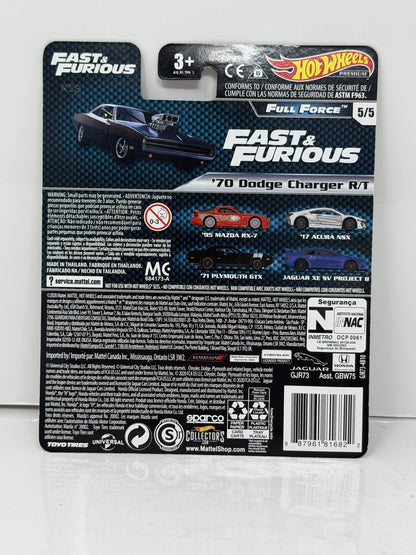 Hot Wheels Premium Fast & Furious Full Force 1970 Dodge Charger R/T Diecast