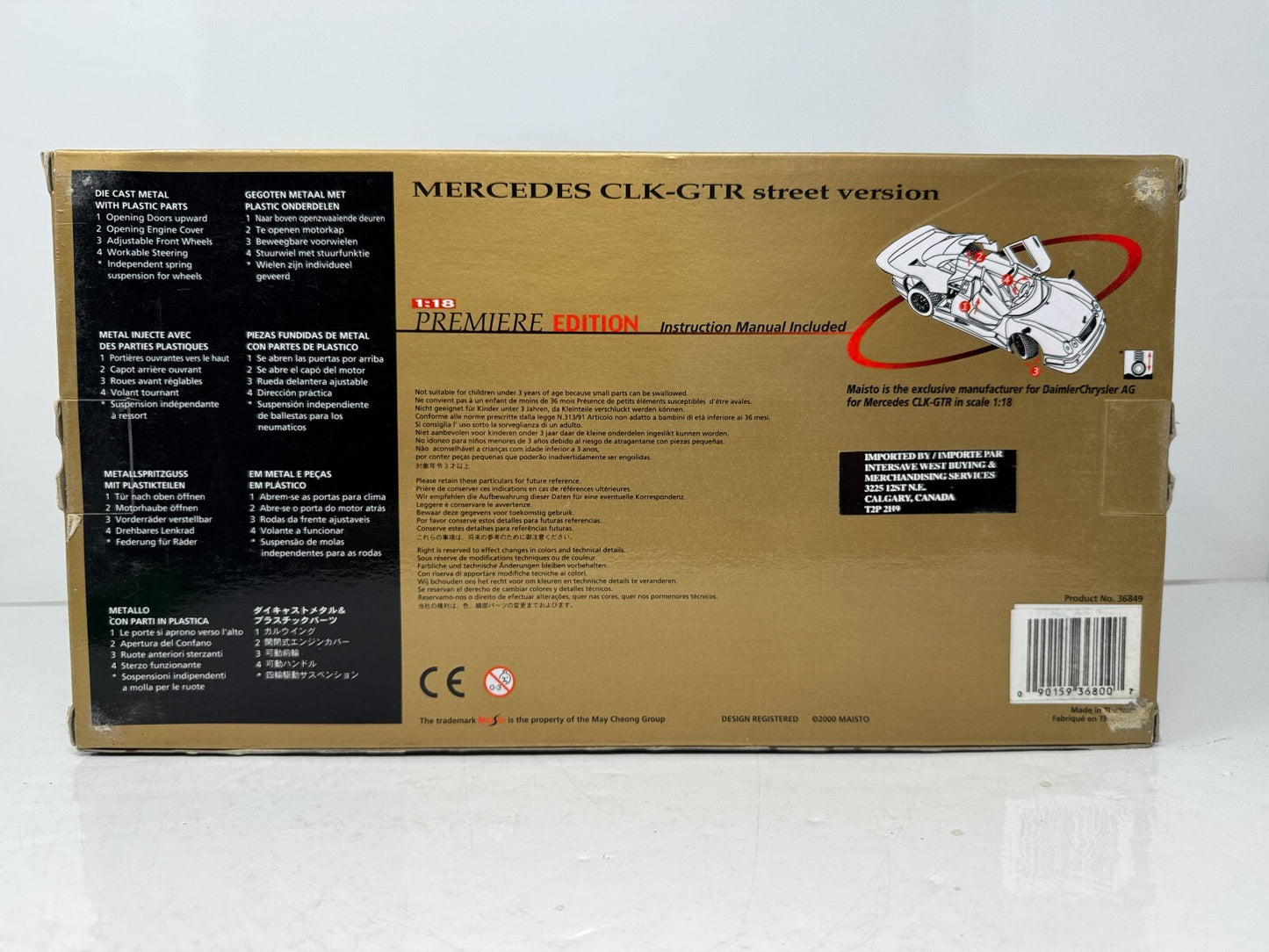 Maisto Mercedes CLK-GTR Street Version Premiere Edition 1:18 Diecast