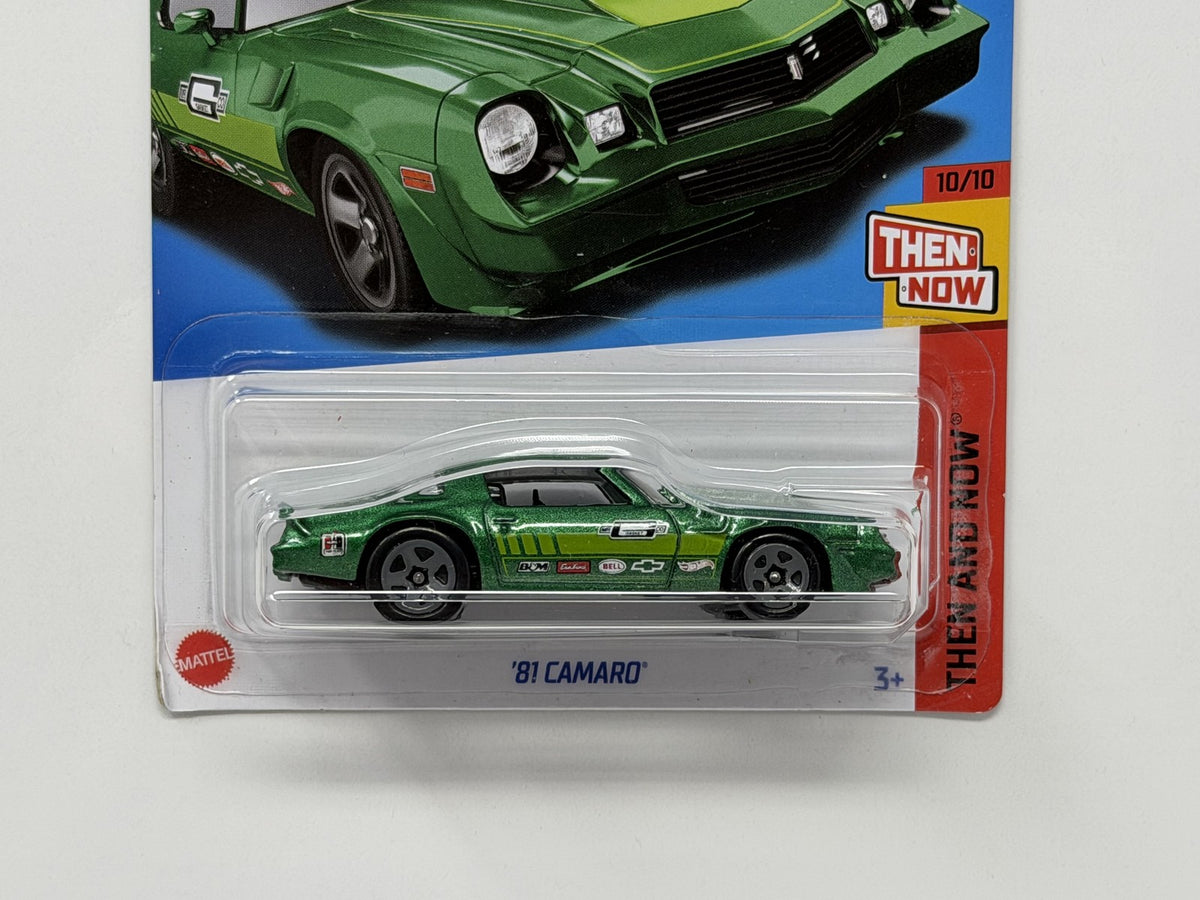 Hot Wheels Then and Now 1981 Chevrolet Camaro 1:64 Diecast Green USA Card