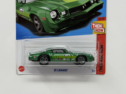 Hot Wheels Then and Now 1981 Chevrolet Camaro 1:64 Diecast Green USA Card