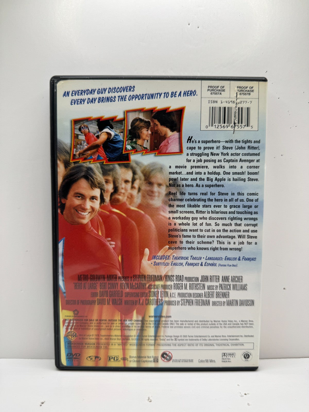 Hero at Large (DVD) John Ritter Comedy