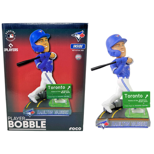 FOCO MLB Toronto Blue Jays Daulton Varsho "Next Stop Toronto" Bobblehead