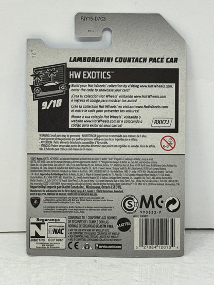 Hot Wheels Exotics Lamborghini Countach Pace Car 1:64 Diecast