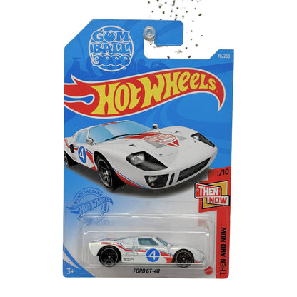 Hot Wheels Then and Now Ford GT-40 1:64 Diecast White