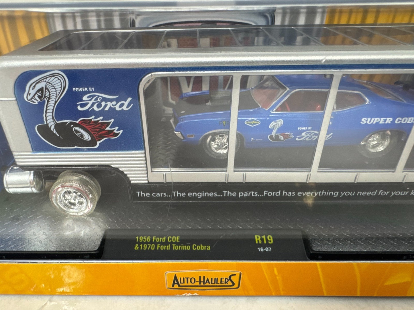 M2 Auto-Haulers 1956 Ford COE & 1970 Ford Torino Cobra CHASE 1:64 Diecast