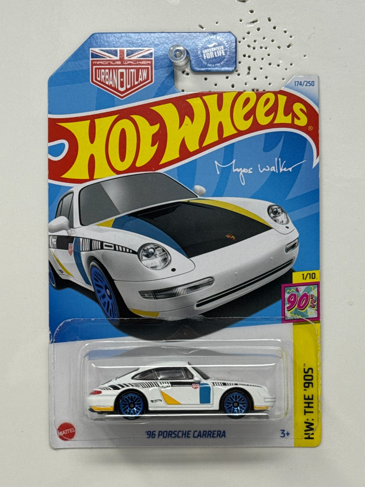 Hot Wheels The '90s 1996 Porsche Carrera 1:64 Diecast White