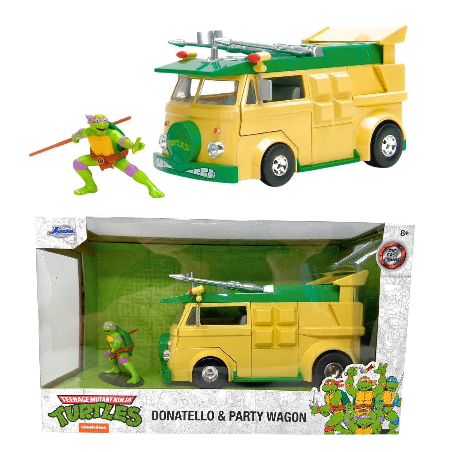 Jada Teenage Mutant Ninja Turtles Donatello & Party Wagon w/ Figure 1:24 Diecast