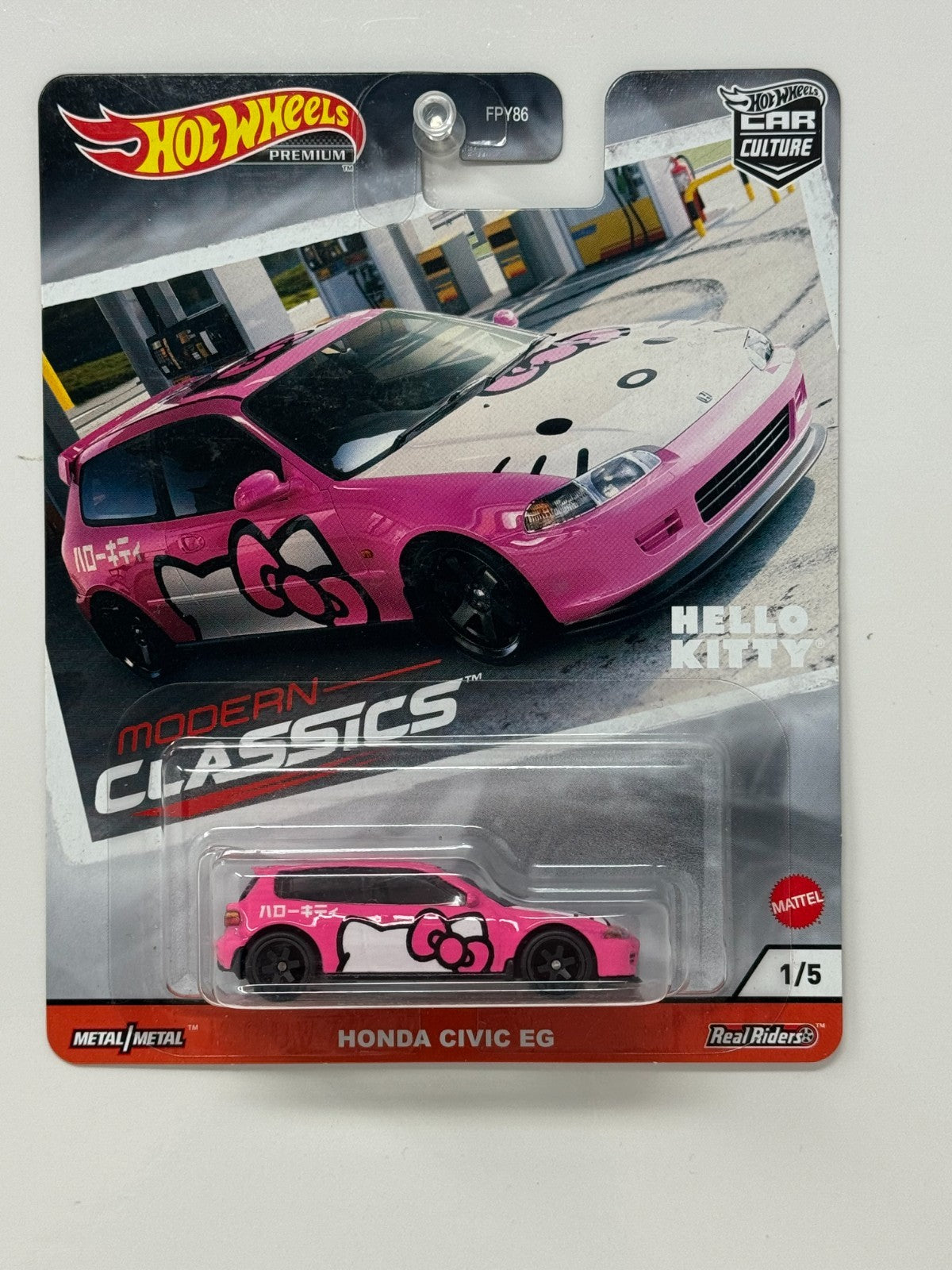 Hot Wheels Premium Modern Classics 1992 Honda Civic EG Hello Kitty 1:64 Diecast