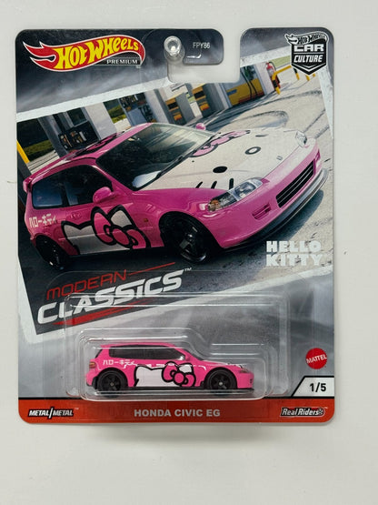 Hot Wheels Premium Modern Classics 1992 Honda Civic EG Hello Kitty 1:64 Diecast