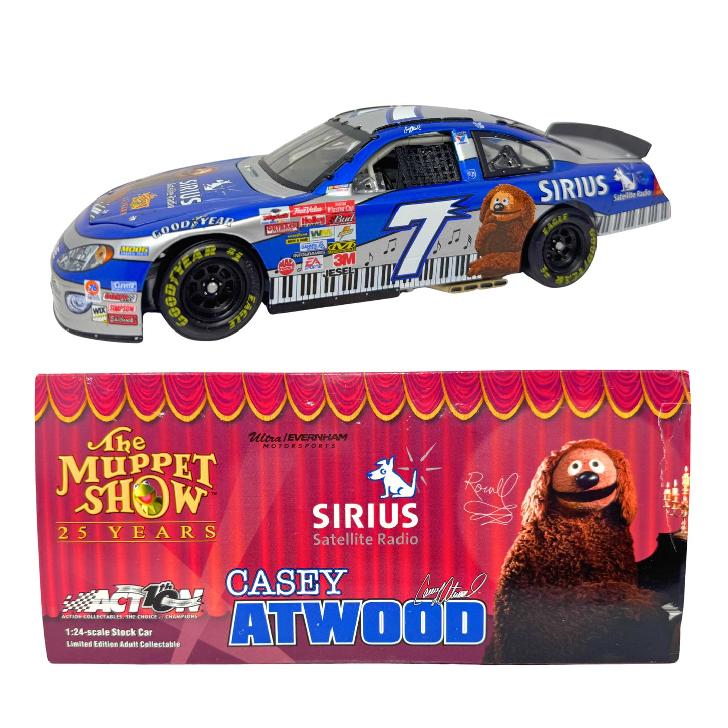Action Nascar Casey Atwood #7 Sirius Muppets 2002 Dodge Intrepid 1:24 Diecast