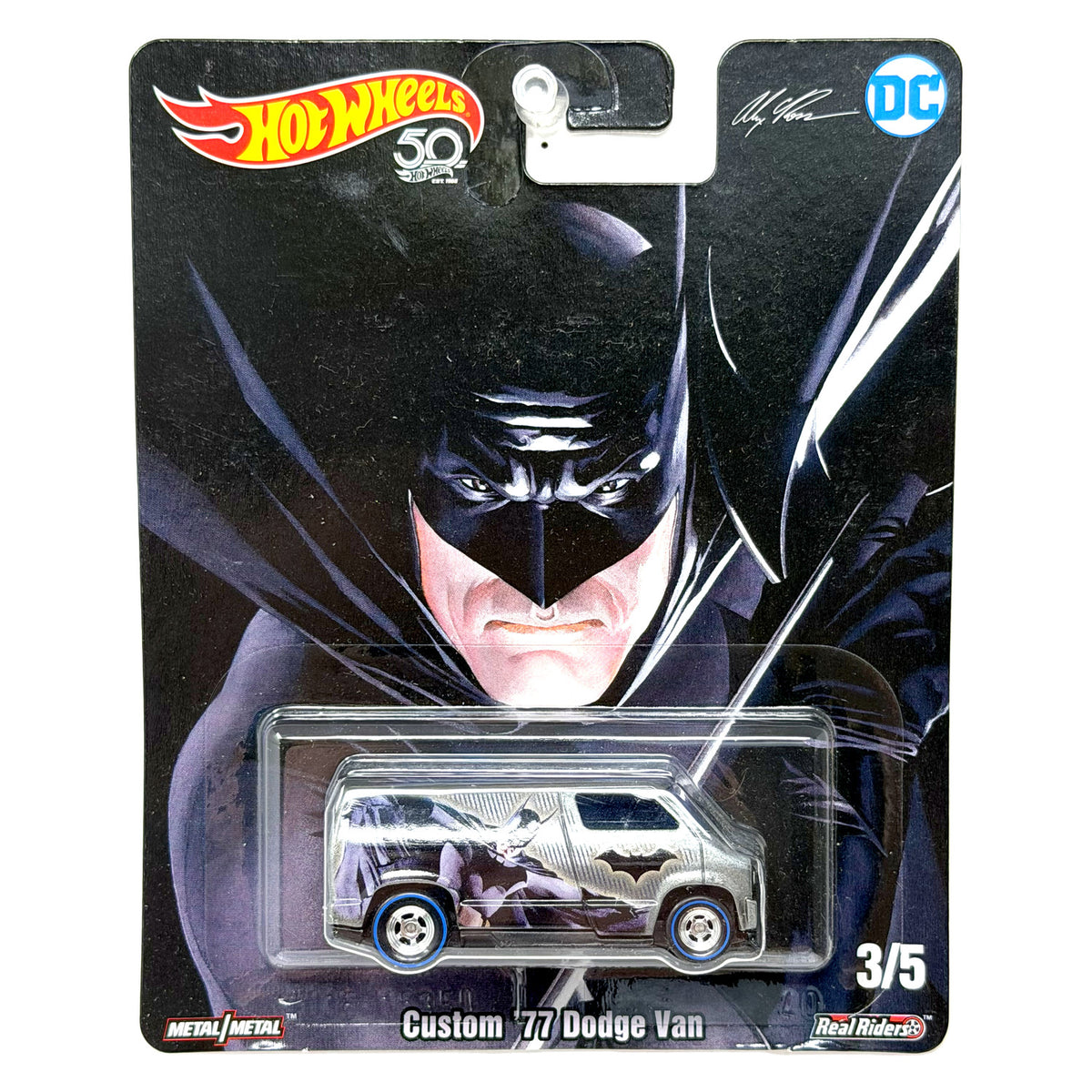 Hot Wheels DC Alex Ross Batman Custom 1977 Dodge Van 1:64 Diecast Real Riders