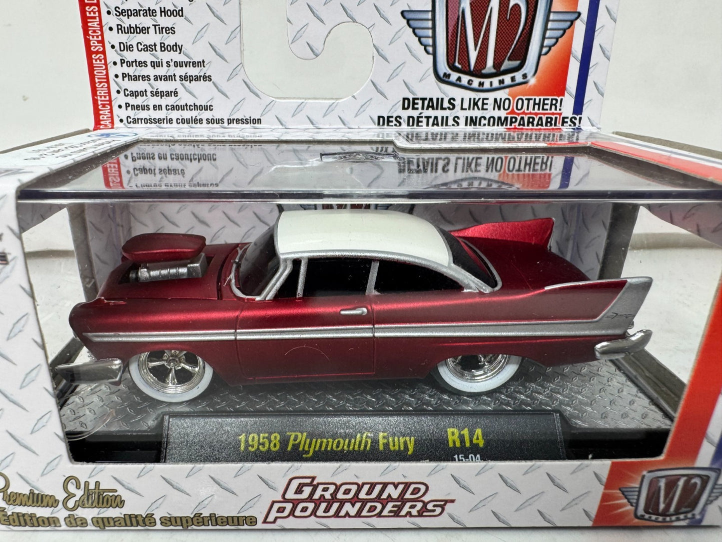 M2 Machines Ground Pounders 1958 Plymouth Fury 1:64 Diecast