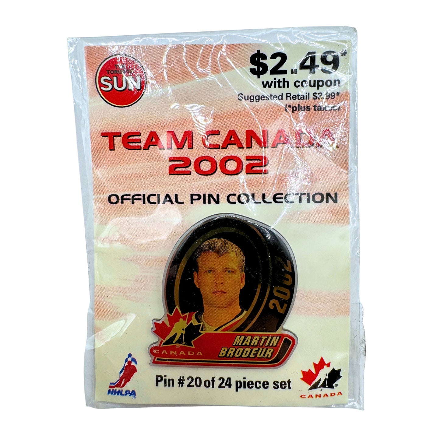Martin Brodeur Team Canada 2002 NHLPA Hockey Lapel Pin