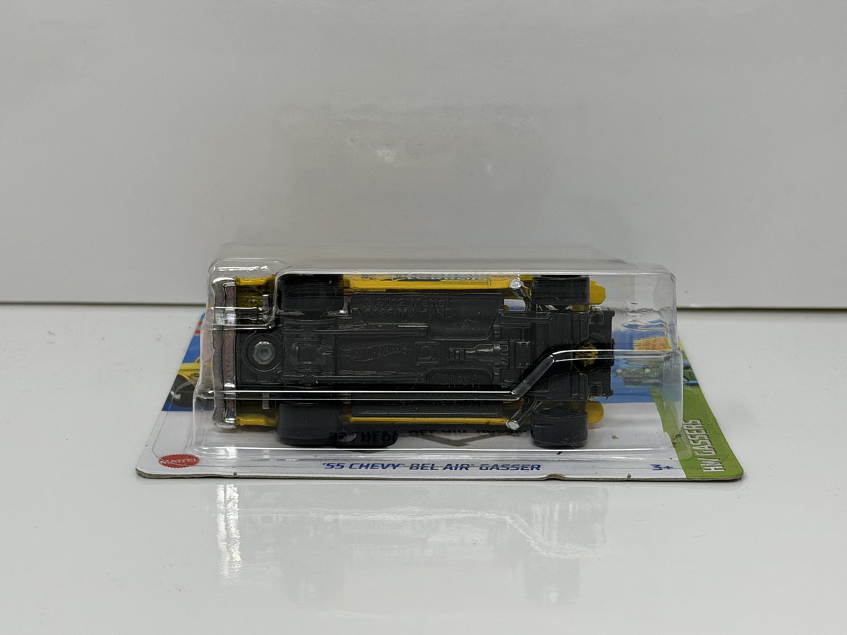 Hot Wheels HW Gassers 1955 Chevy Bel Air Gasser Yellow 1:64 Diecast Short Card