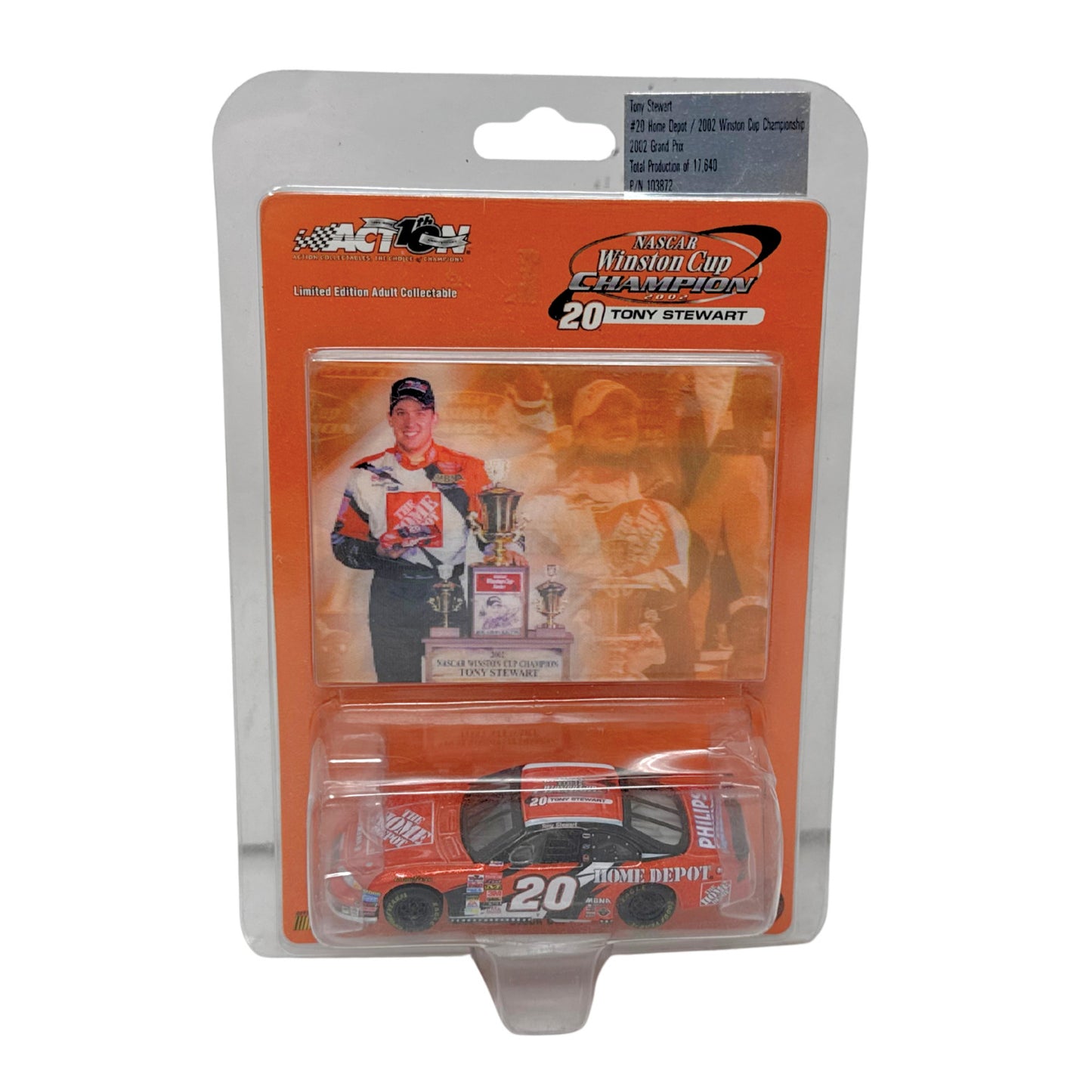 Action Nascar #20 Tony Stewart Home Depot 2002 Winston Cup Champ 1:64 Diecast