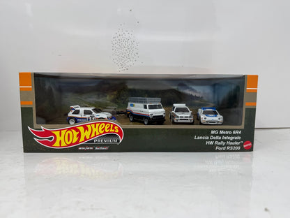 Hot Wheels Premium Rally Legends 4-Pack Collector Diorama Set 1:64 Diecast