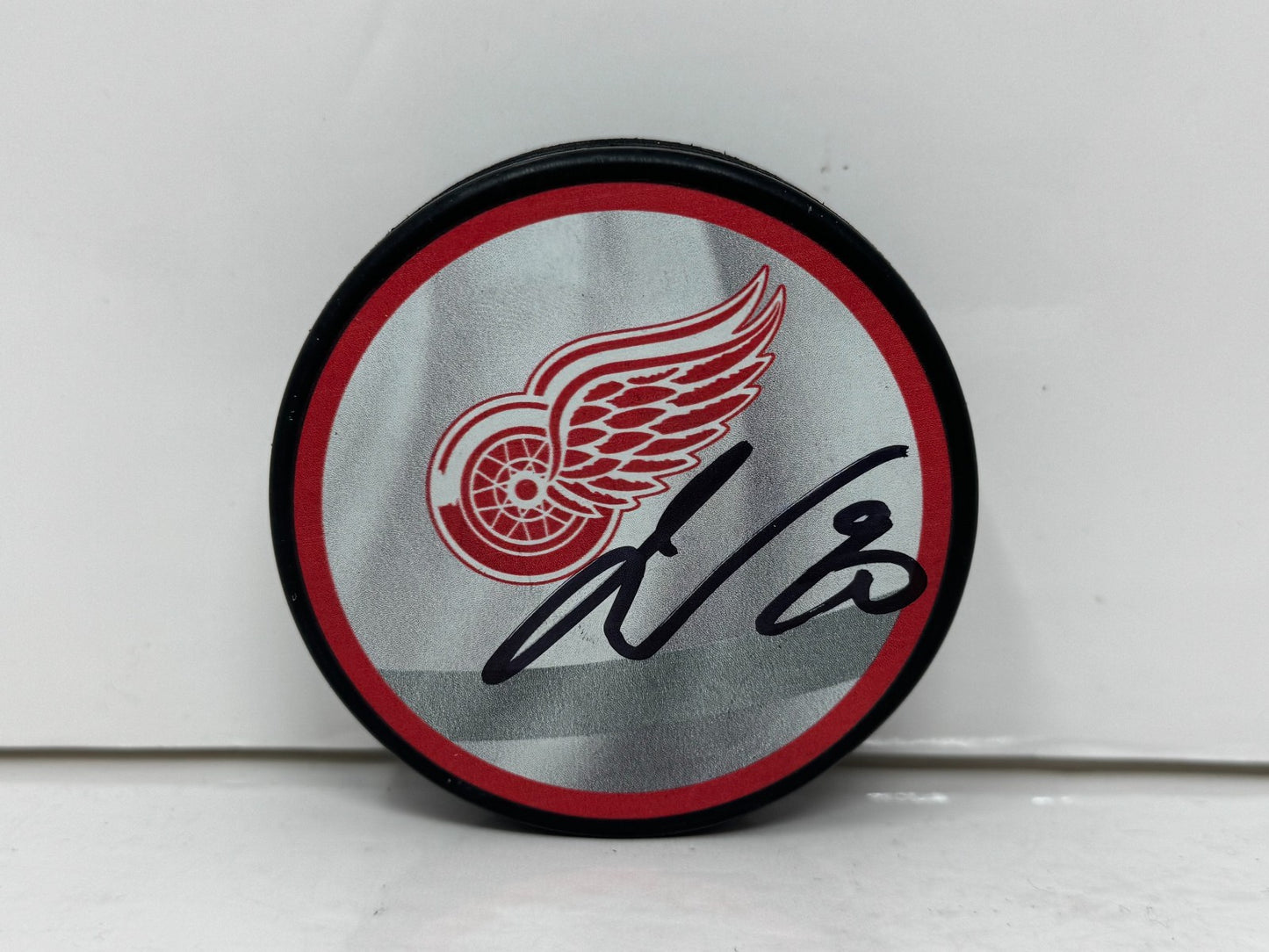 Joe Veleno Detroit Red Wings Signed NHL Autograph Puck Black Auto
