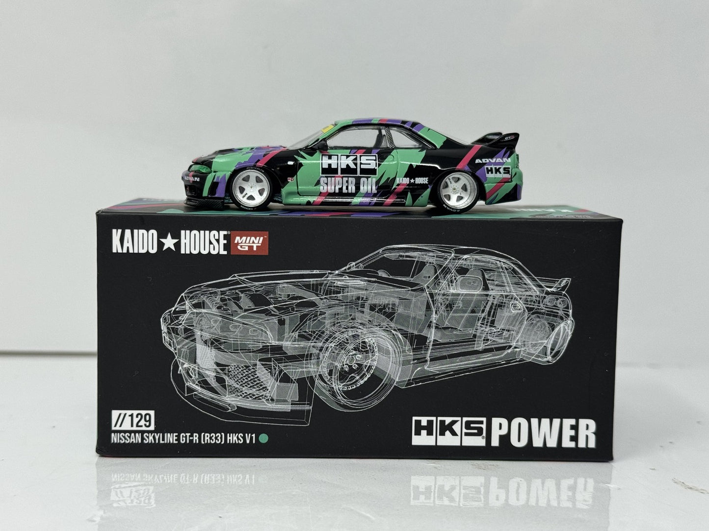 Kaido House MINI GT Nissan Skyline GT-R (R33) HKS Power 1:64 Diecast