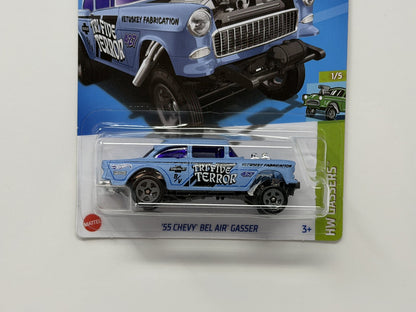 Hot Wheels HW Gassers 1955 Chevy Bel Air Gasser Blue 1:64 Diecast