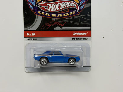 Hot Wheels Larry's Garage 1969 Chevrolet Camaro Blue 1:64 Diecast Real Riders