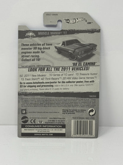 Hot Wheels Muscle Mania 1968 Chevy El Camino 1:64 Diecast Factory Sealed Redline