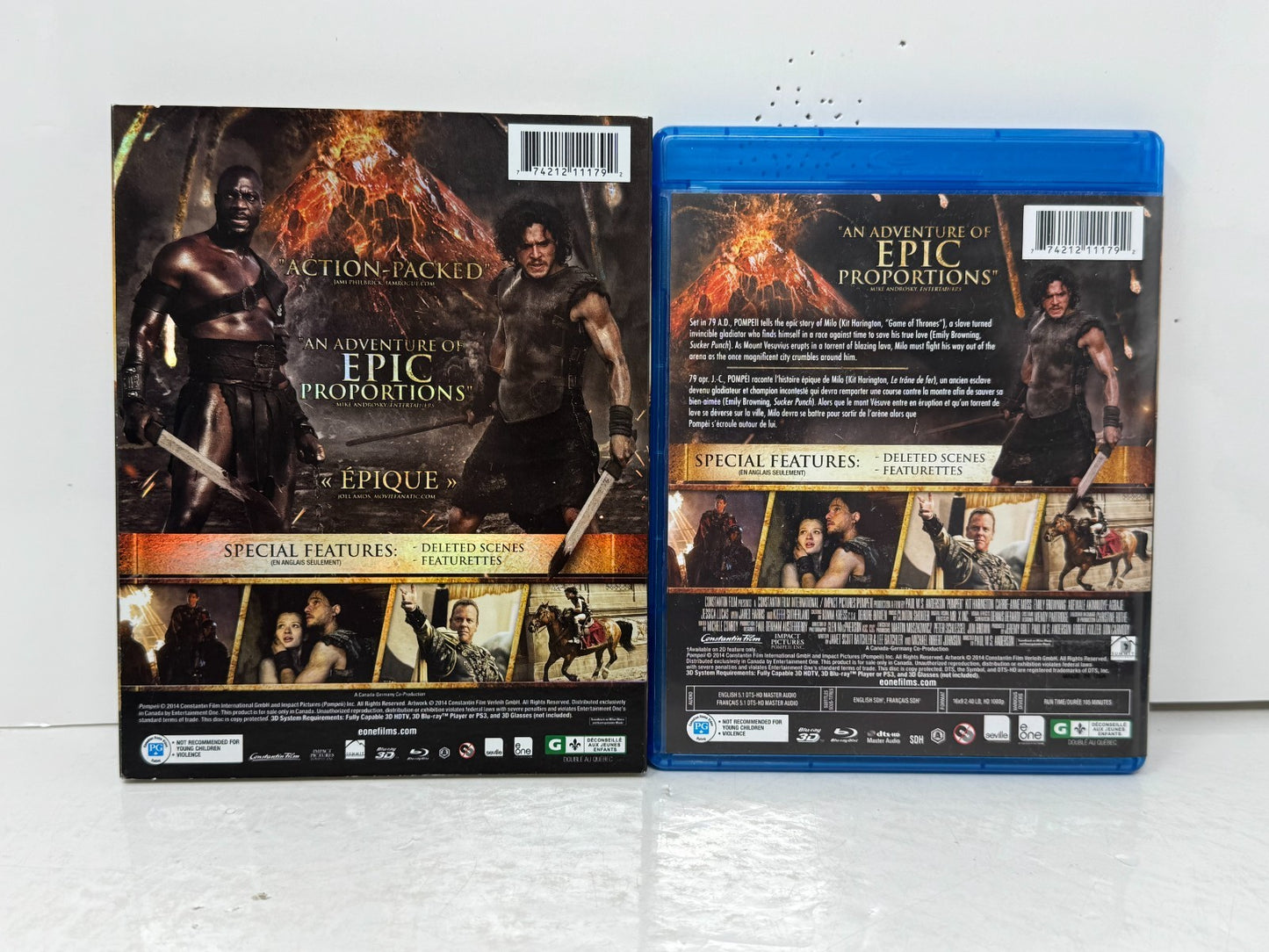 Pompeii (3D Blu-ray) Kit Harington Action Adventure Historical Epic