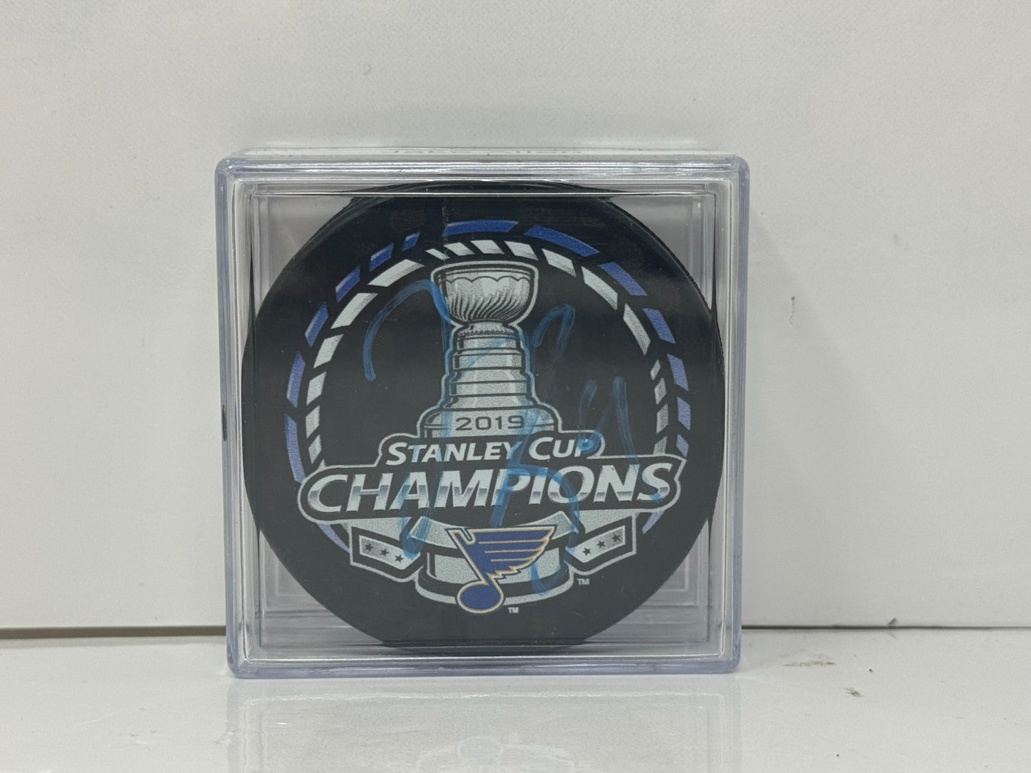 Jake Allen St. Louis Blues Stanley Cup Champ Signed NHL Autograph Puck Blue Auto