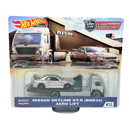 Hot Wheels Premium Team Transport #12 Nissan Skyline GT-R BNR34 1:64 Diecast