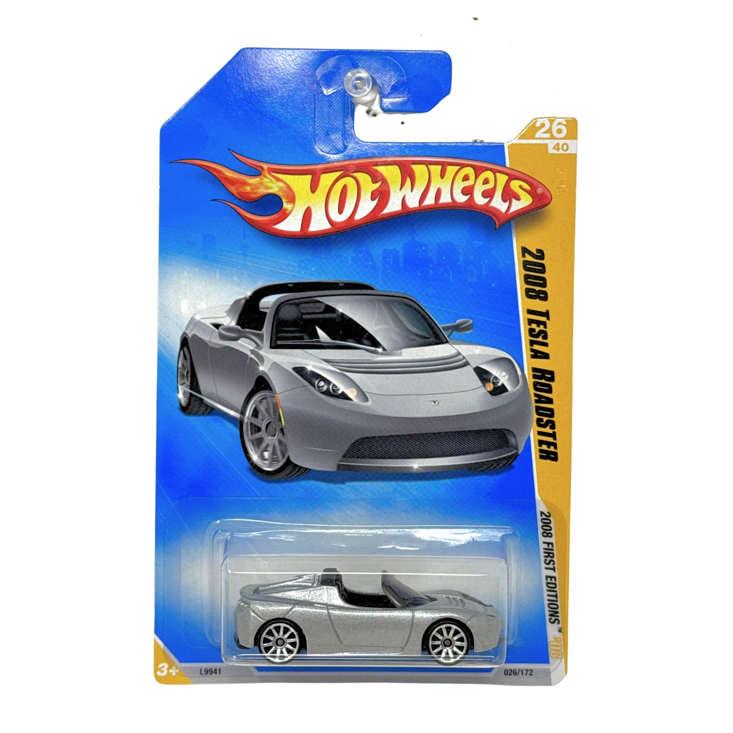 Hot Wheels First Editions 2008 Tesla Roadster 1:64 Diecast Silver