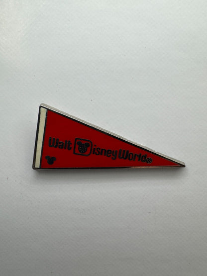 WDW Walt Disney Red World Pennant Hidden Mickey Trading Pin DC2S11