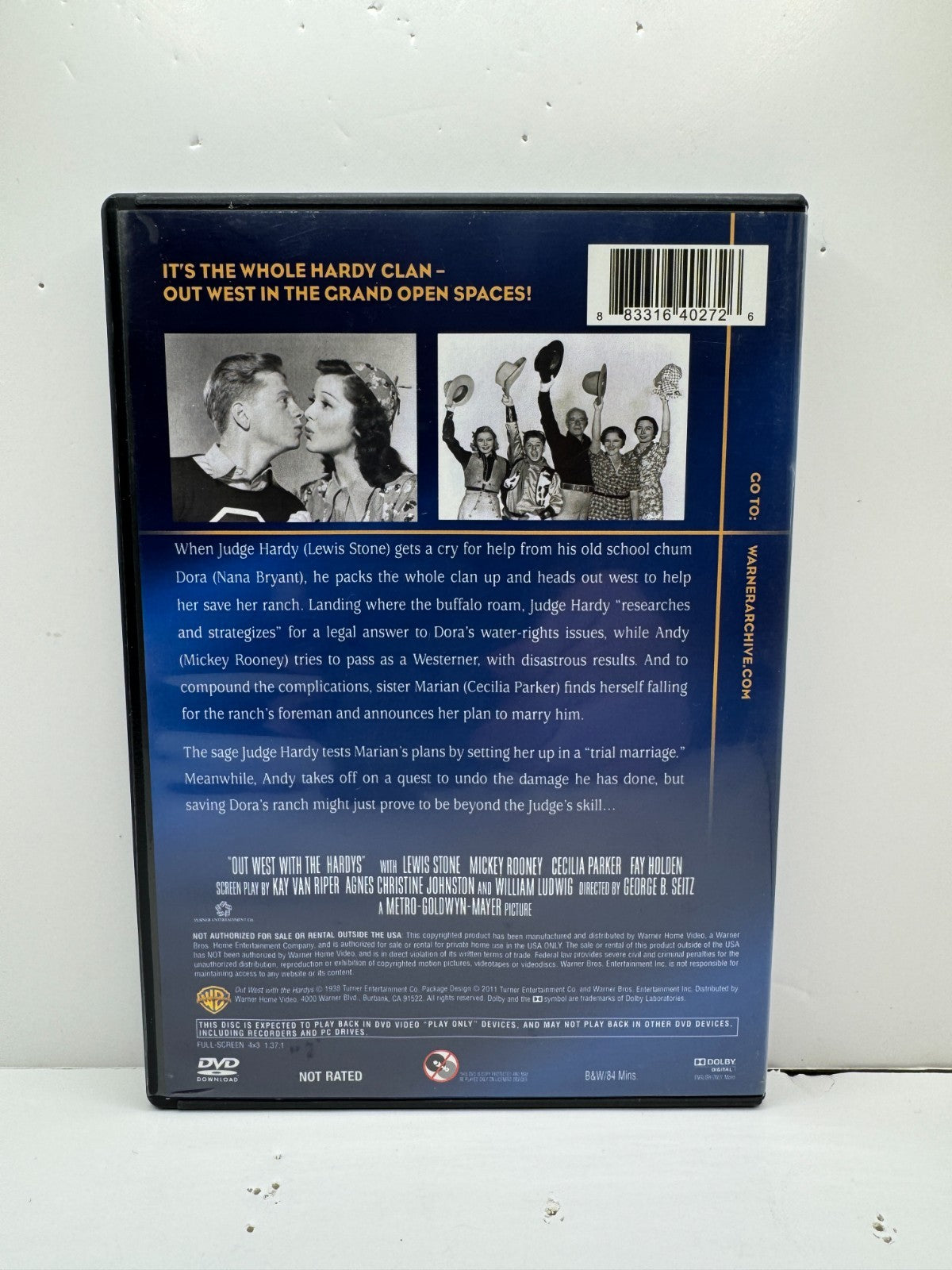 Out West with the Hardys (DVD) Mickey Rooney Comedy