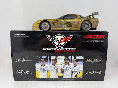 Action Racing #3 Dale Earnhardt GM 2001 Corvette C5R RACED VERSION 1:18 Diecast
