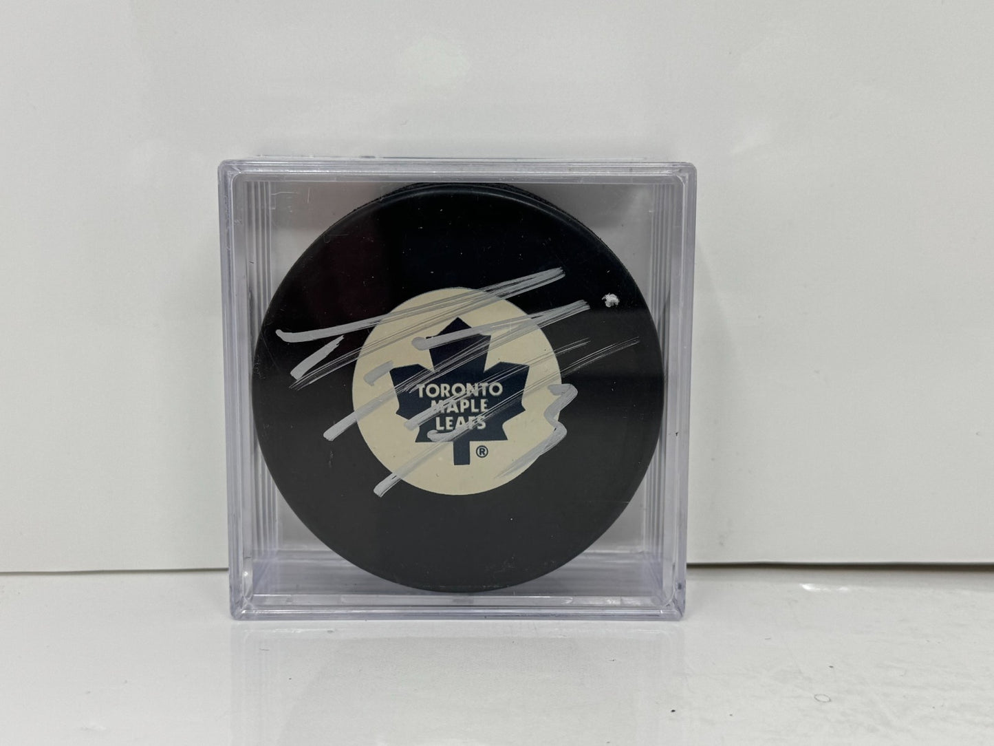 Dion Phaneuf Toronto Maple Leafs Signed NHL Autograph Puck Silver Auto