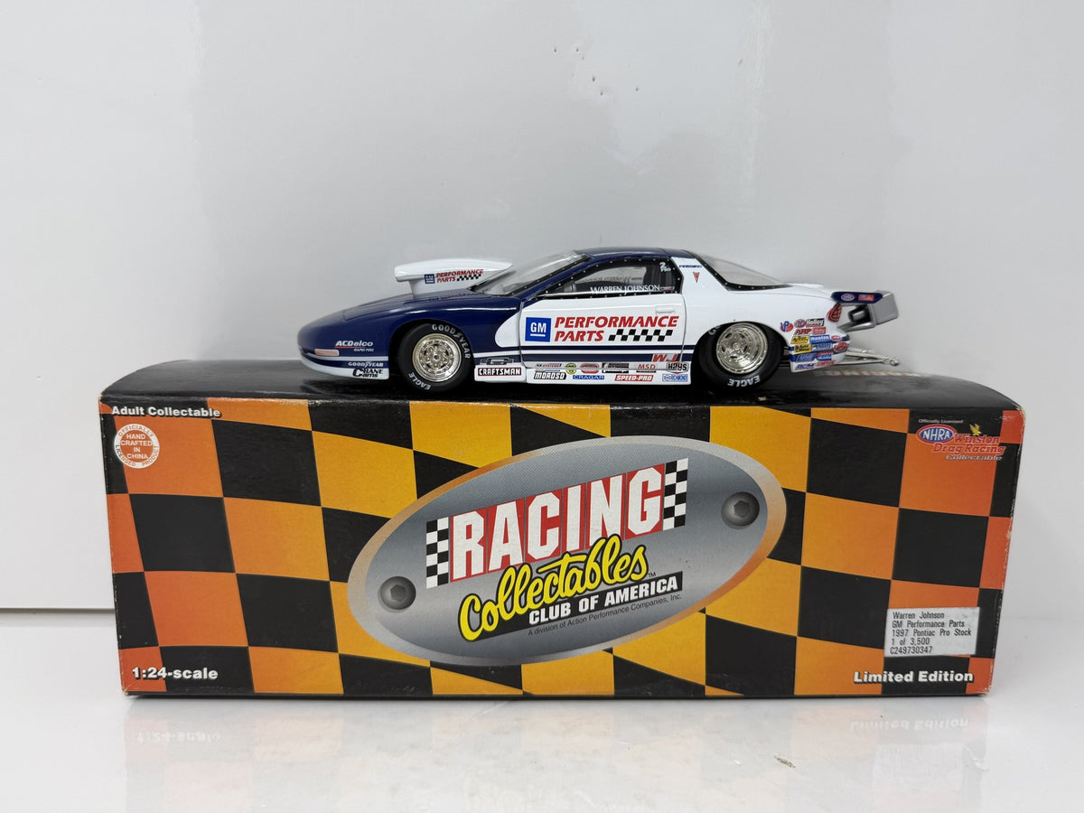Action NHRA Warren Johnson GM Performance 1997 Pontiac Pro Stock 1:24 Diecast