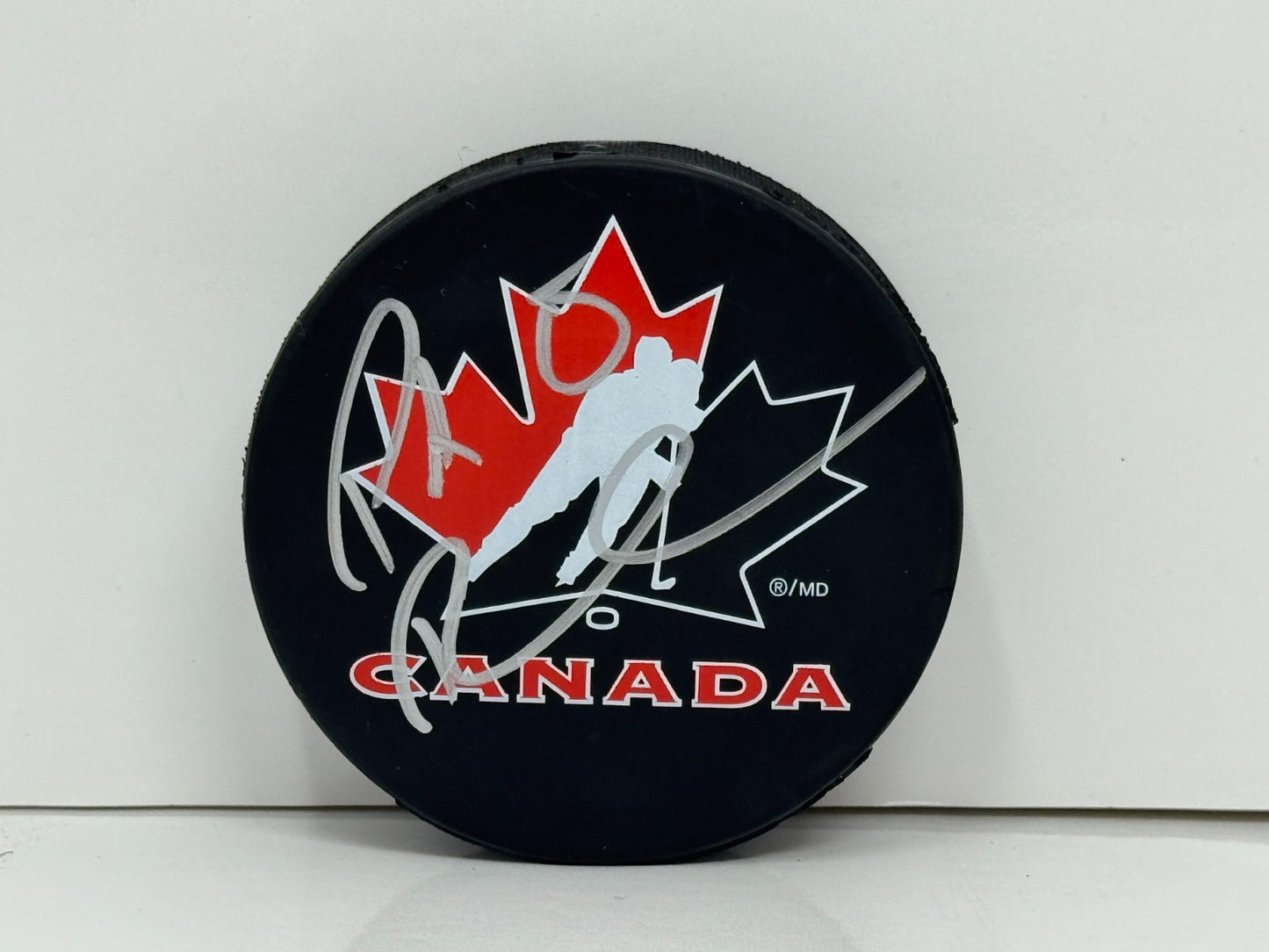 P.A. Parenteau Team Canada Signed NHL Autograph Puck Silver Auto