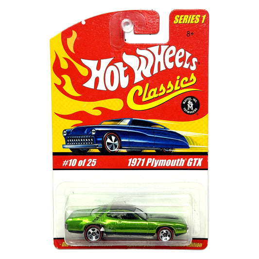 Hot Wheels Classics Series 1 1971 Plymouth GTX 1:64 Diecast Green