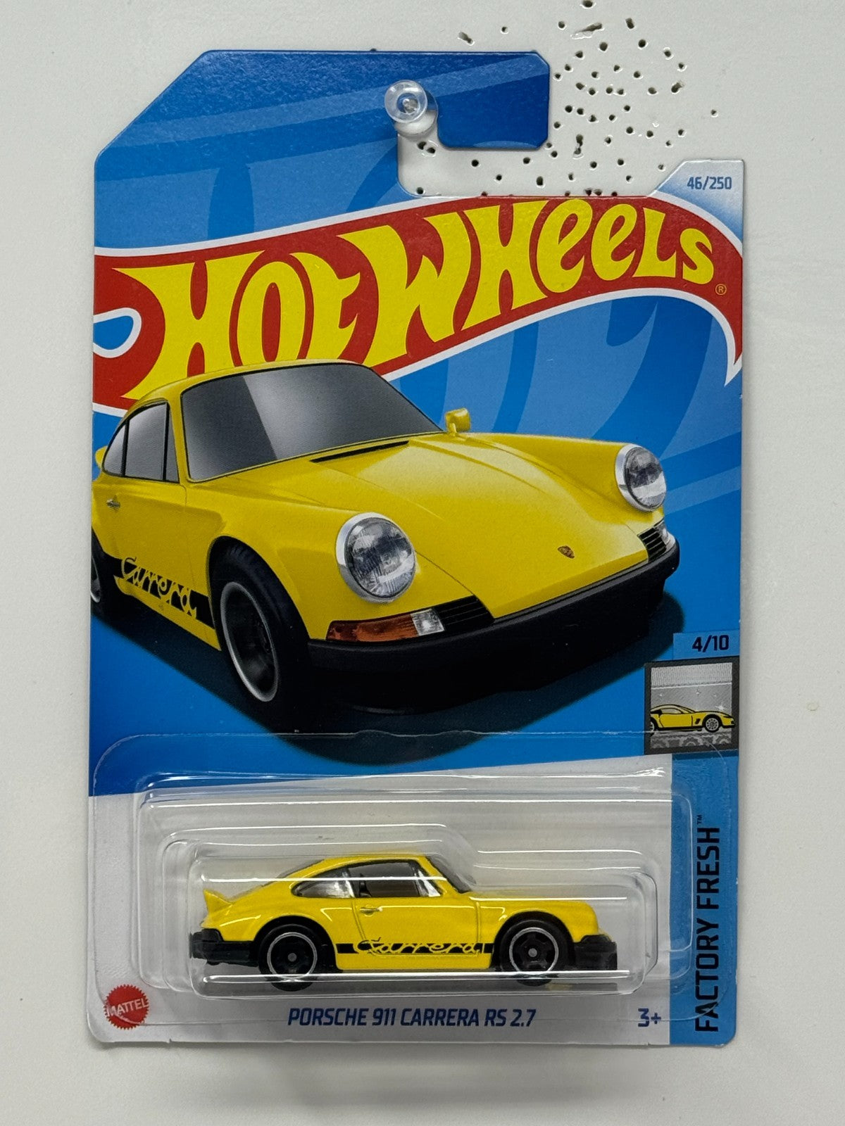 Hot Wheels Factory Fresh Porsche 911 Carrera RS 2.7 1:64 Diecast Yellow