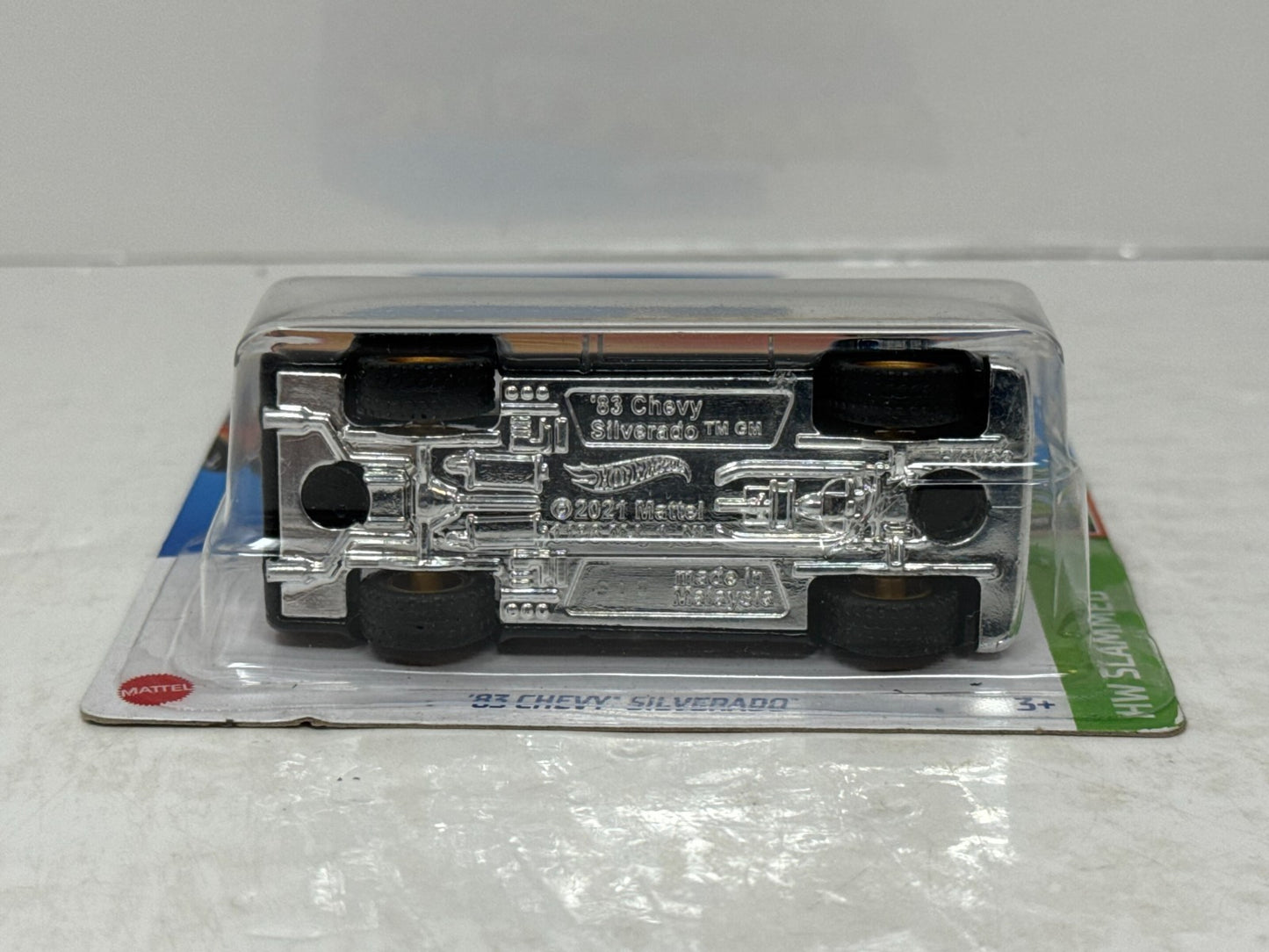 Custom Hot Wheels HW Slammed 1983 Chevy Silverado 1:64 Diecast Wheel Swap