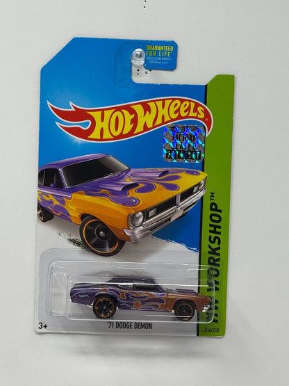 Hot Wheels Workshop 1971 Dodge Demon 1:64 Diecast Factory Sealed Purple Gold